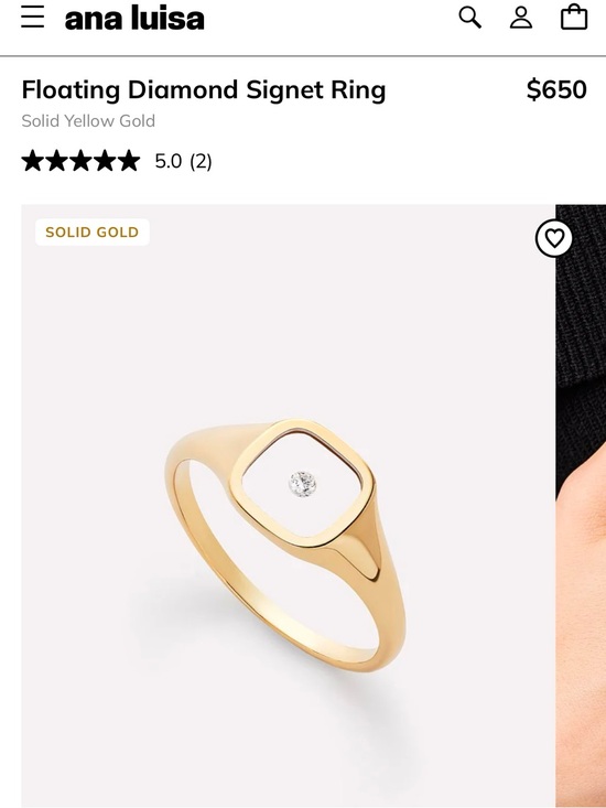 Ana Luisa Jewelry - ana luisa Gold Floating Diamond Signet Ring